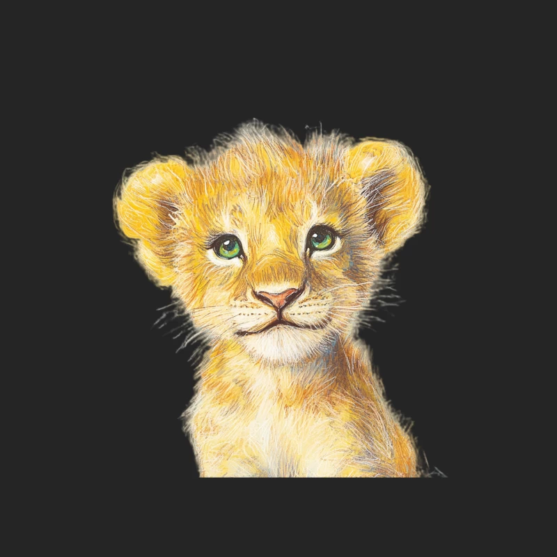 Sweet Lion Cub Watercolor Portrait Female Pullover Sweatshirt