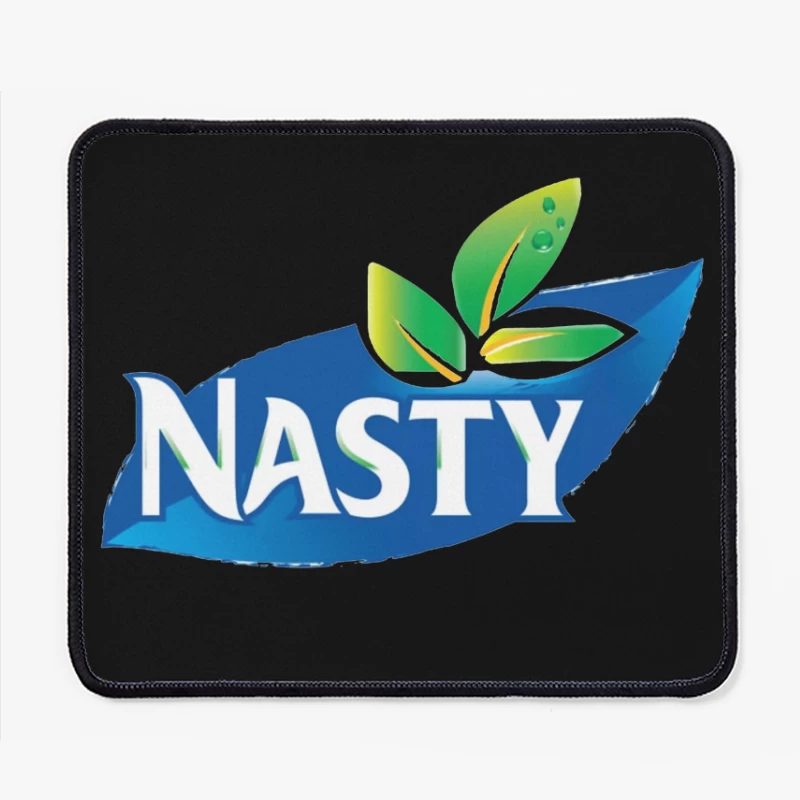 Nasty Brand Logo with Blue Banner and Green Leaf Emblem Mouse Pad