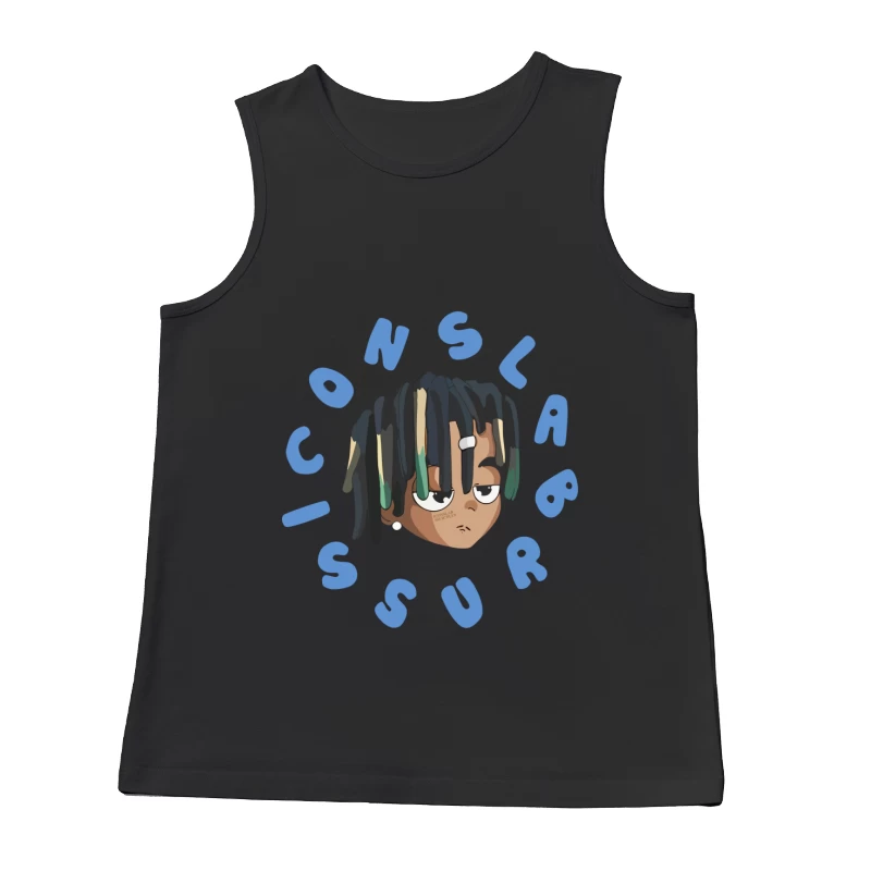Karikaturgesicht mit Buchstaben Herren Tanktops