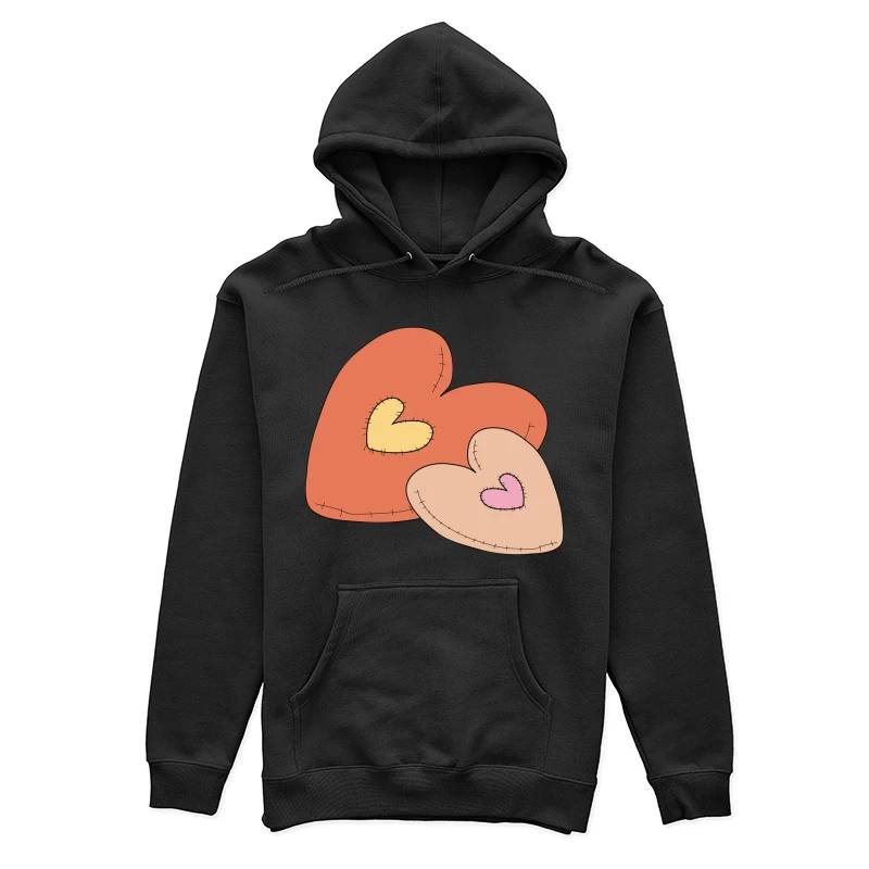 Patchwork-Herzen Illustration Damen Pullover Hoodie