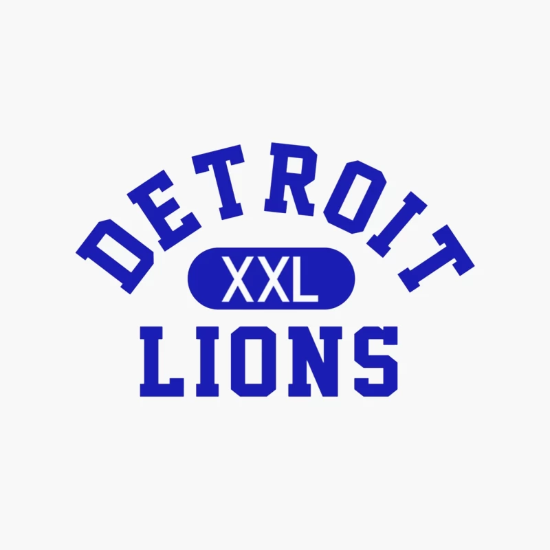 Detroit Lions XXL Sports Team Logo in Blue Typography Cotton Tote Bag