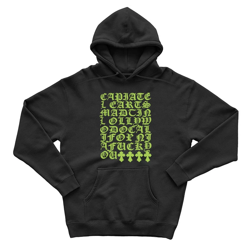 Grüne gotische Buchstaben auf schwarzem Hintergrund Herren Pullover Hoodie