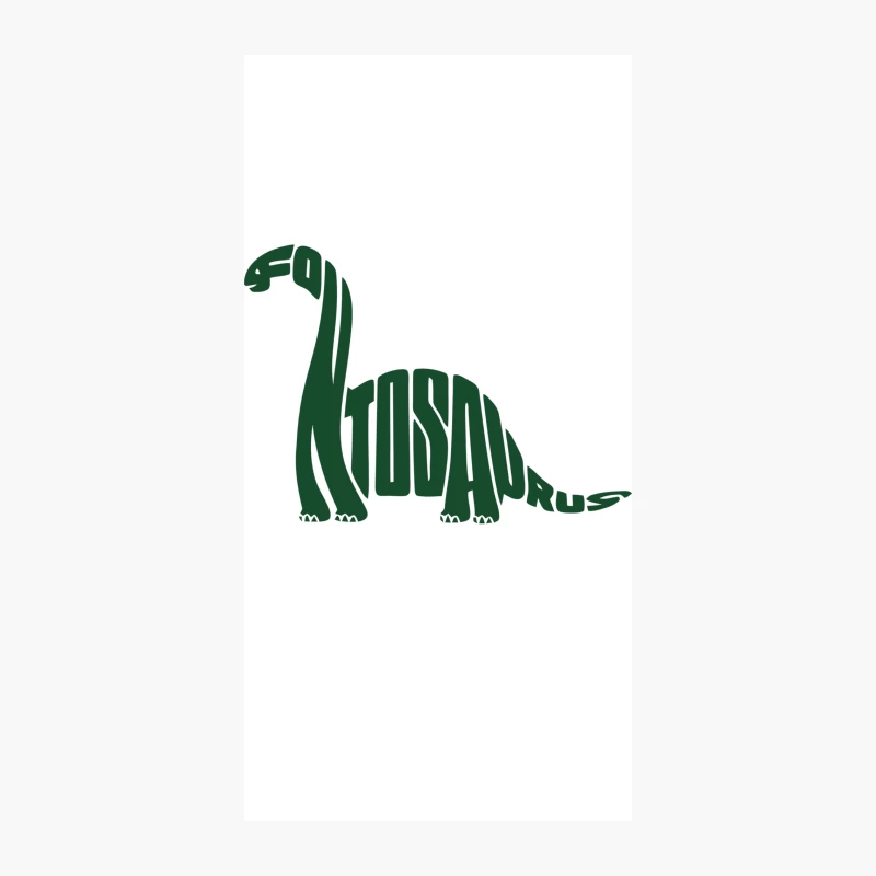 Green Brontosaurus Typography: Fossil-Inspired Logo Design iPhone Case