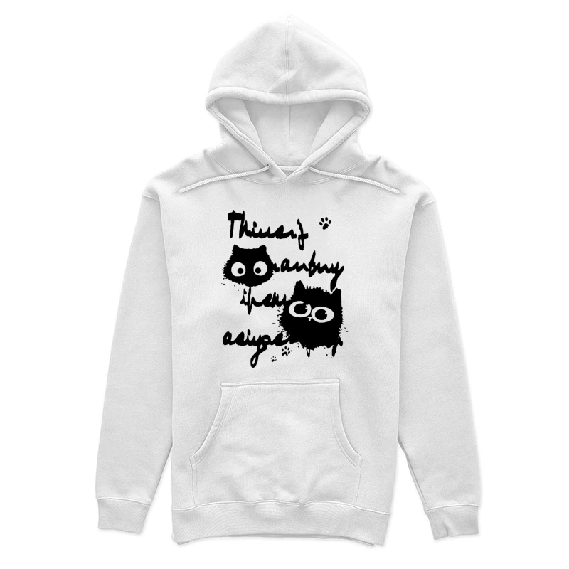 Niedliche Katzenzeichnung mit Schrift Damen Pullover Hoodie