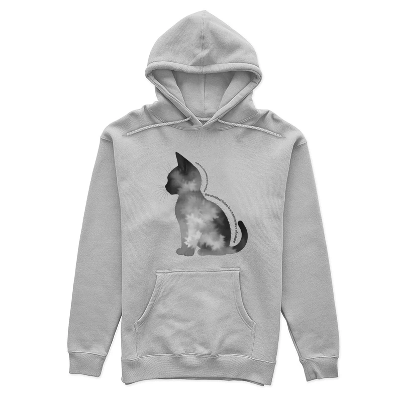 Artistic Black Cat Silhouette with Inspirational Text Female Pullover Hoodie