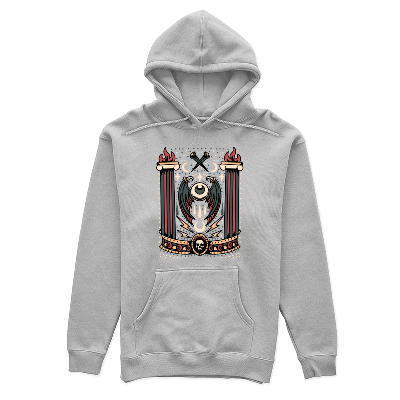 Gothic Decorative Illustration with Symbols Female Pullover Hoodie