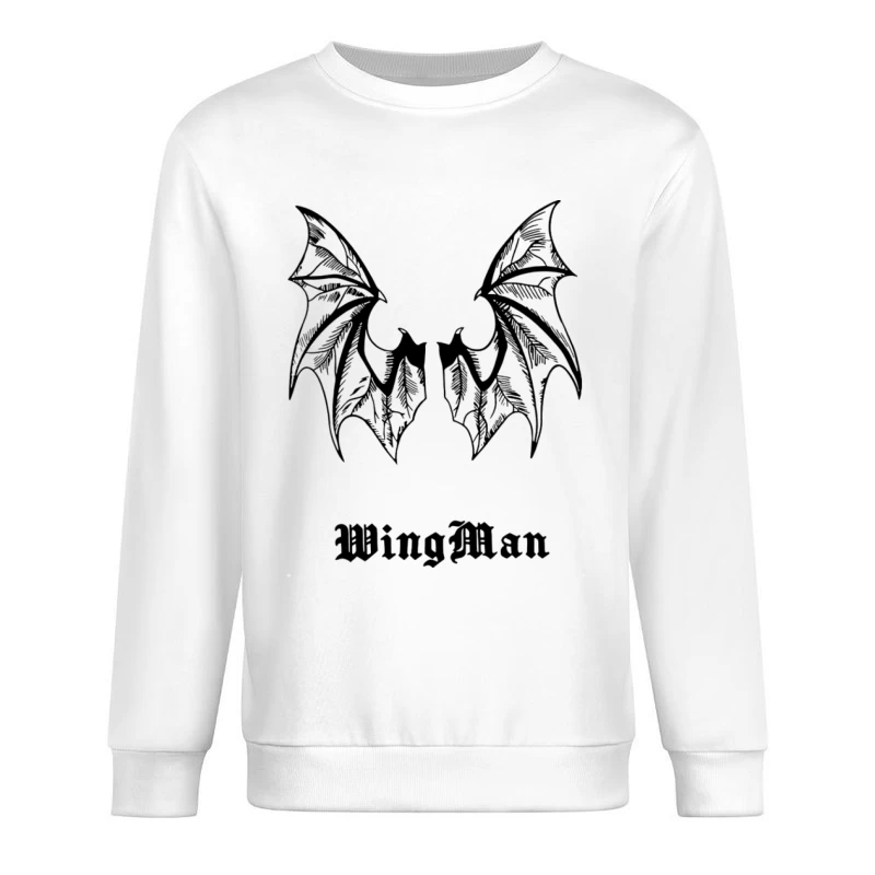 Fledermausflügel-Design mit Schriftzug Herren Pullover Sweatshirt