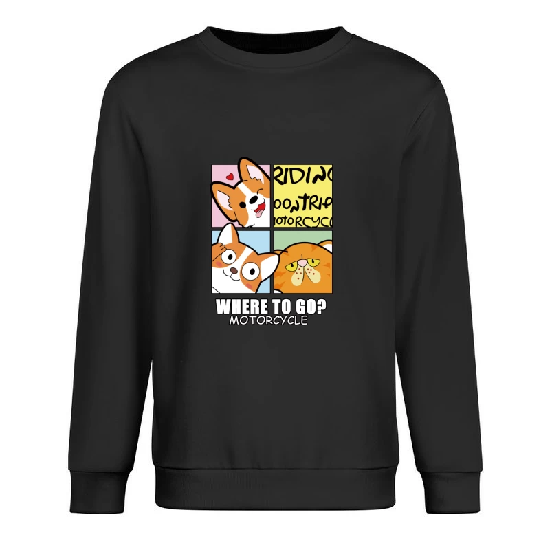 Niedliche Tiere auf Abenteuerreise Herren Pullover Sweatshirt