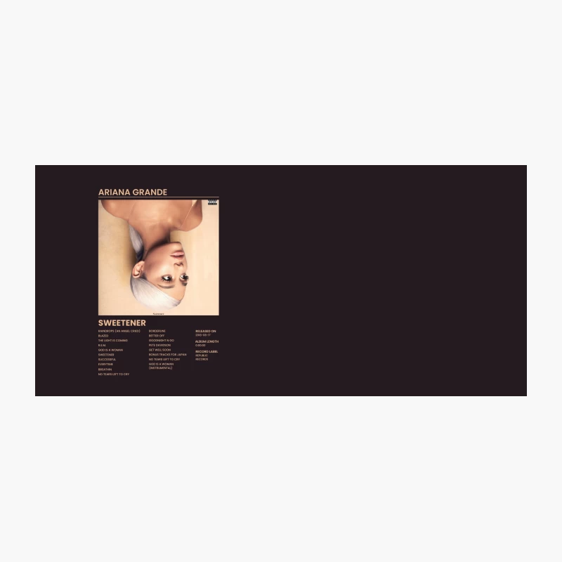 Ariana Grande's "Sweetener" Album Cover: Upside Down Pop Icon Coffee Mug