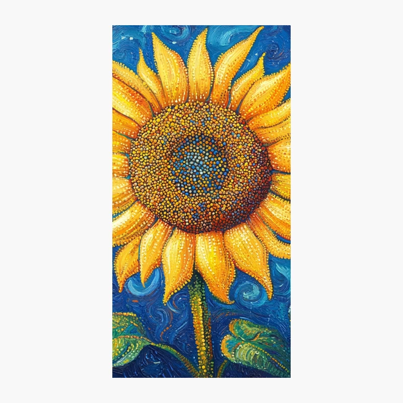 Vibrant Sunflower Painting in Van Gogh-Inspired Style iPhone Case
