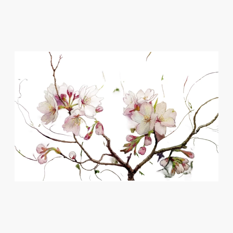 Delicate Cherry Blossoms Blooming on Spring Branch Travel Mug