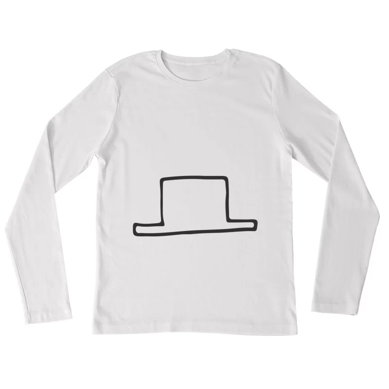 Silhouette de Chapeau Minimaliste Femme Manches Longues T-Shirt