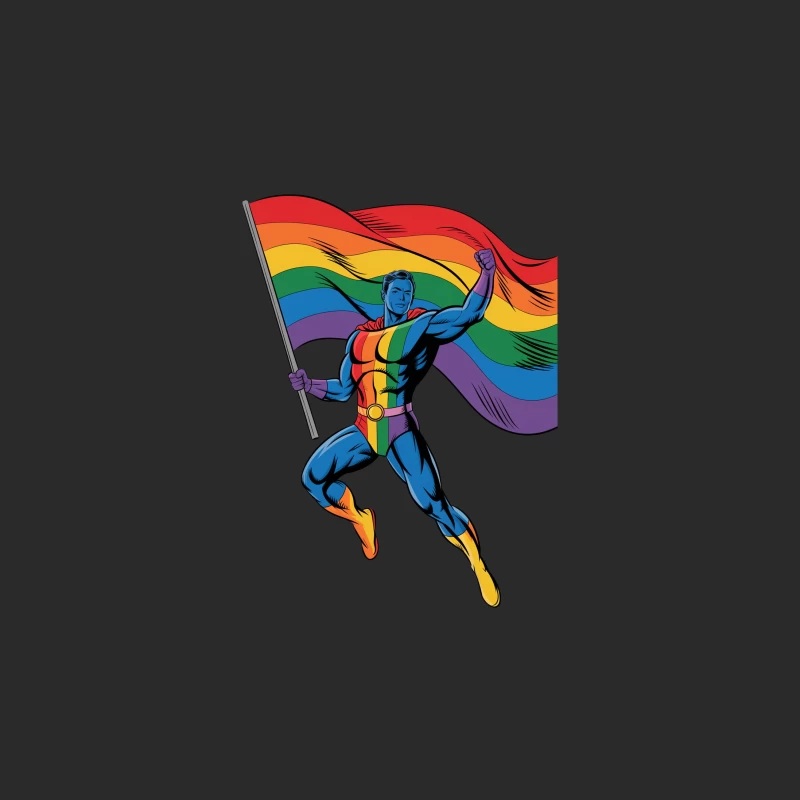 LGBTQ Superhero Soars with Rainbow Pride Flag Baseball Cap