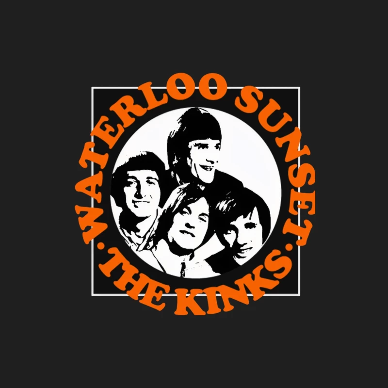 Vintage The Kinks Band Album Cover with Orange Text Male Tank Top