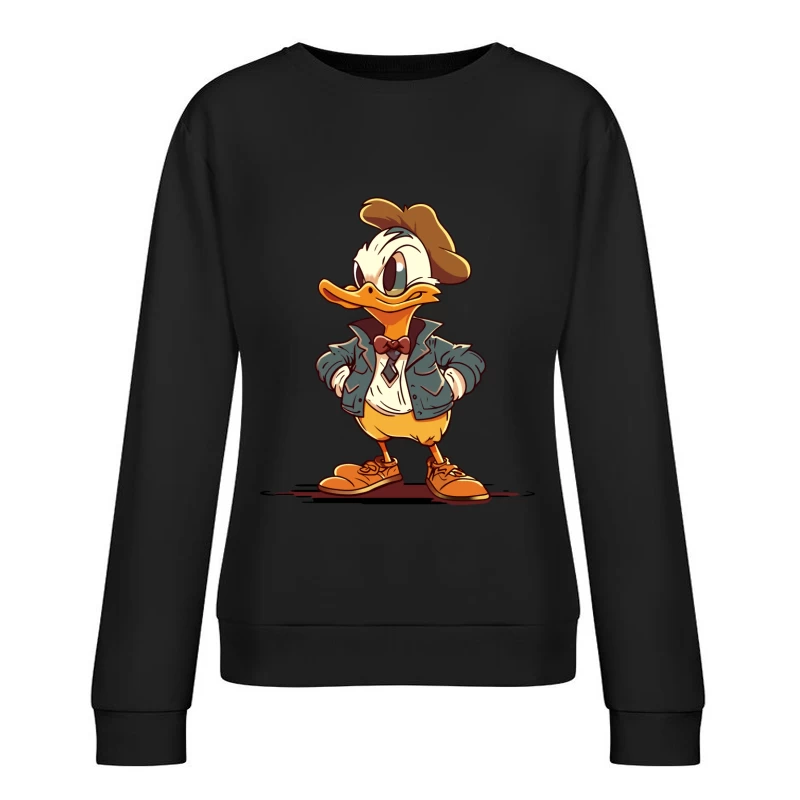 Comic-Charakter-Illustration Damen Pullover Sweatshirt