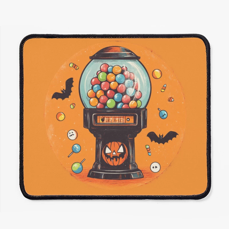 Spooky Halloween Gumball Machine with Jack-o'-Lantern Base Mouse Pad