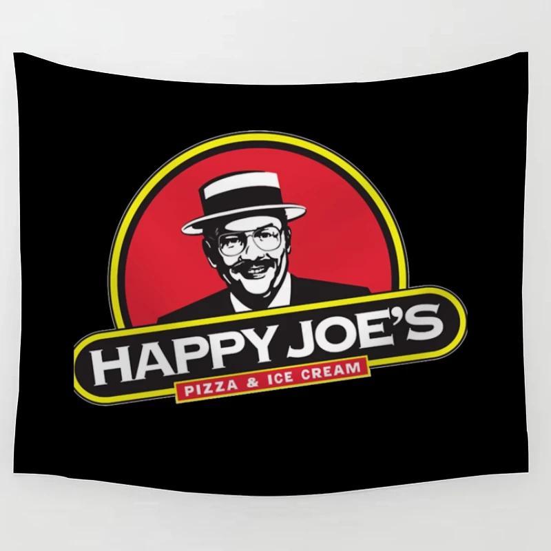 Happy Joe's Pizza & Ice Cream Vintage Restaurant Logo Tapestry