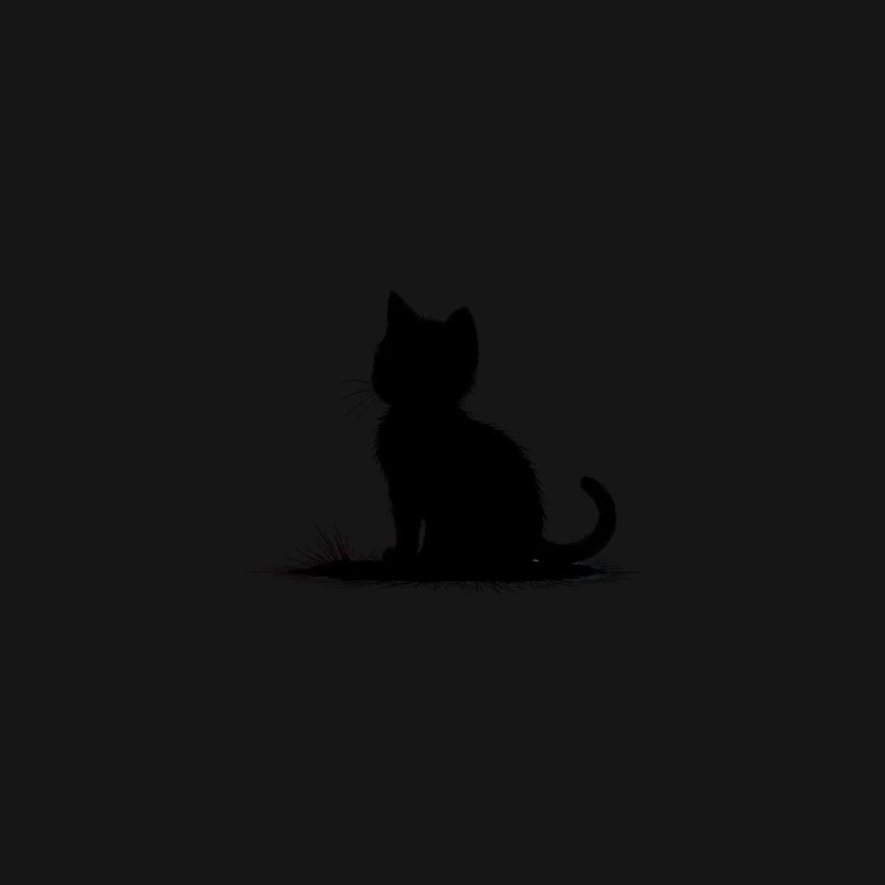 Minimalist Black Cat Silhouette Art Desk Mat