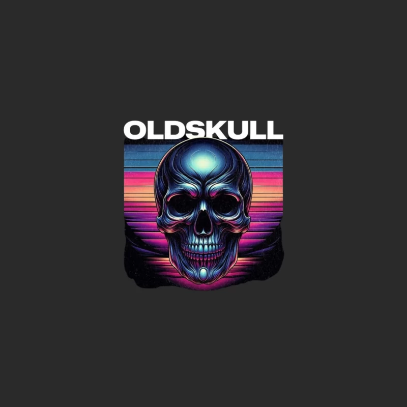 Retro Synthwave Neon Skull Artwork Baseball Cap