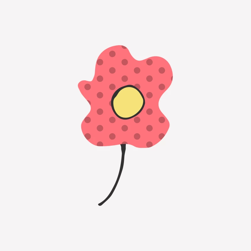 Fleur abstraite avec pois Femme T-Shirt