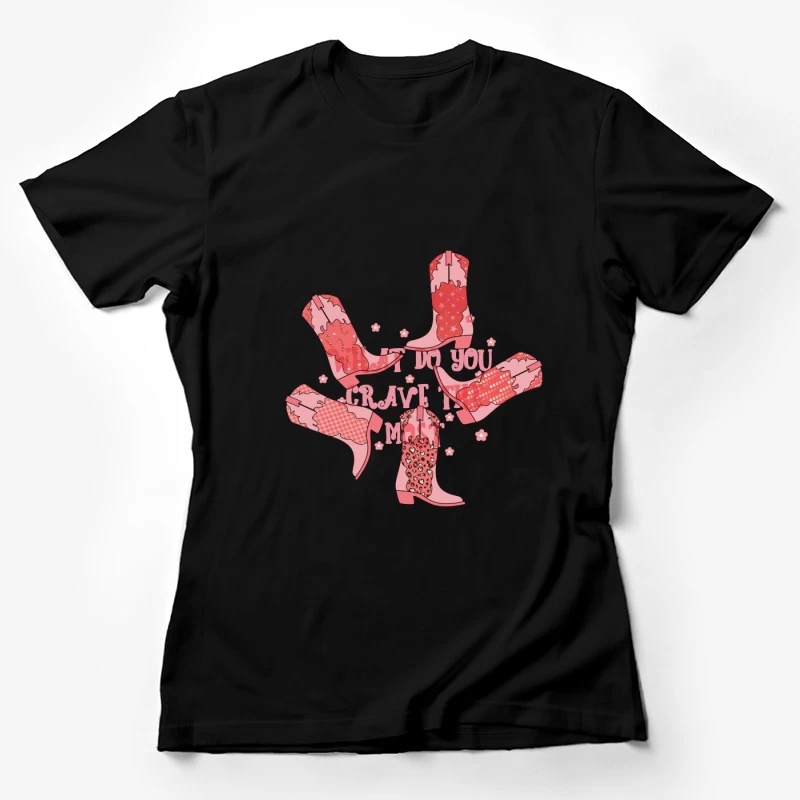 Cowboy-Stiefel mit Muster im Retro-Stil Damen T-Shirt