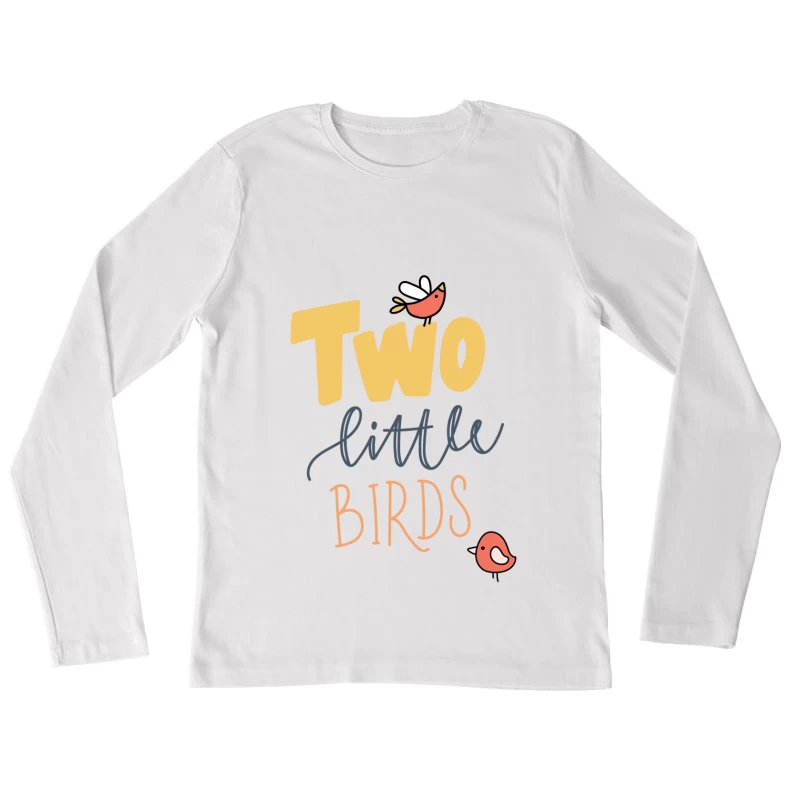Deux petits oiseaux colorés Femme Manches Longues T-Shirt