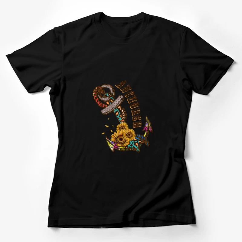 Anker mit Sonnenblumen Damen T-Shirt