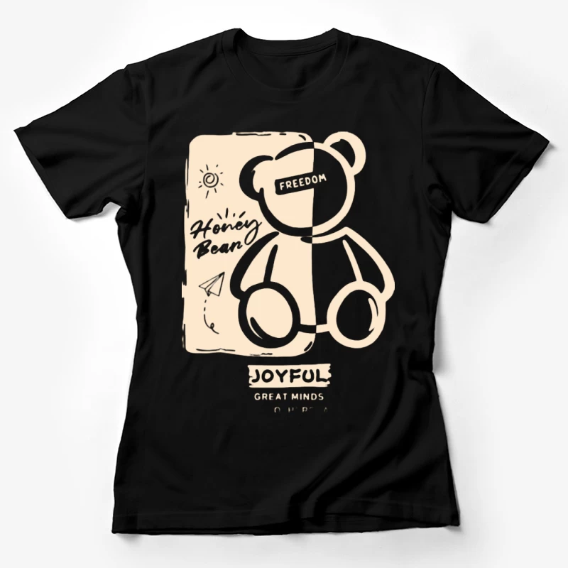 Fröhlicher Kuschelbär mit Freiheitsthema Damen T-Shirt