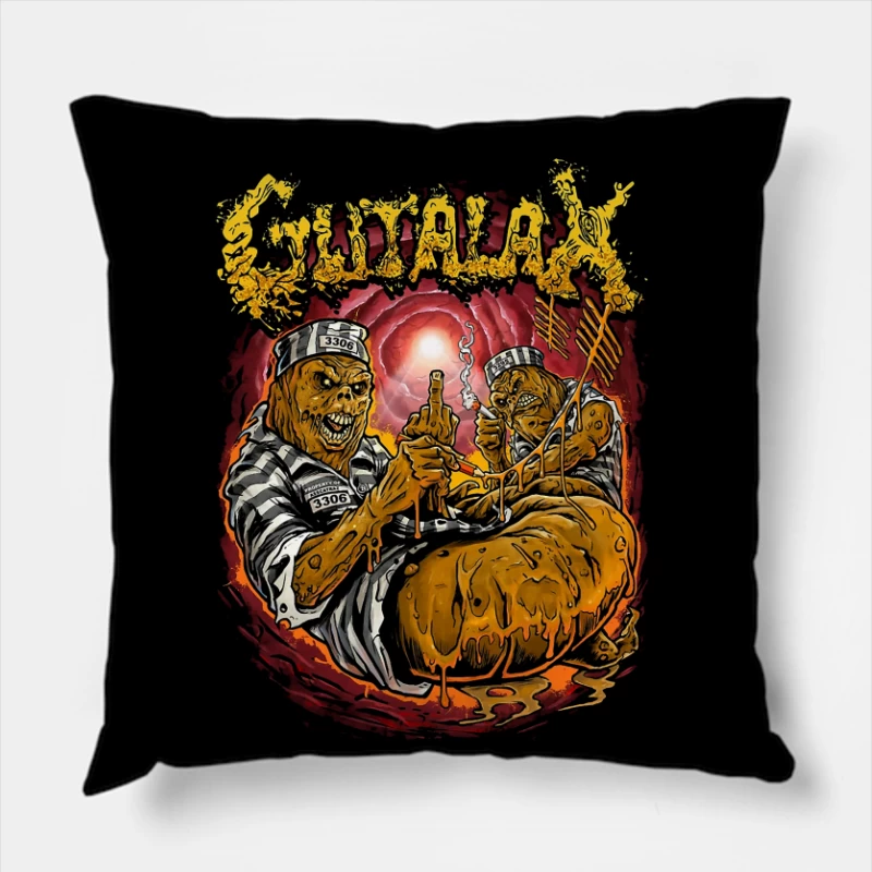 Gutalax Asscatraz Throw Pillow