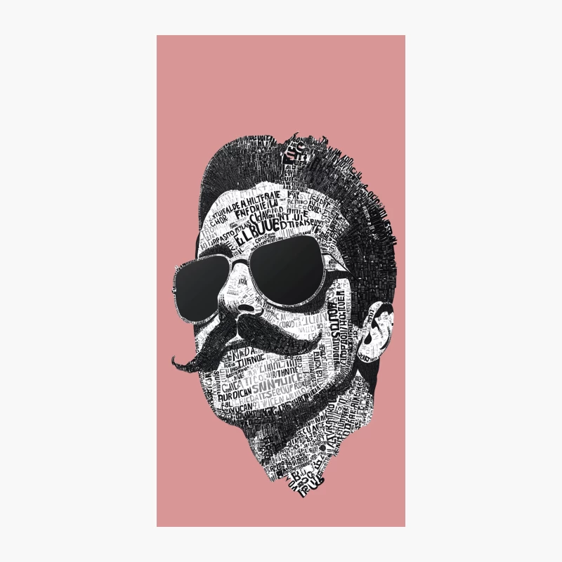 Typographic Portrait: Mohawk Man with Sunglasses iPhone Case