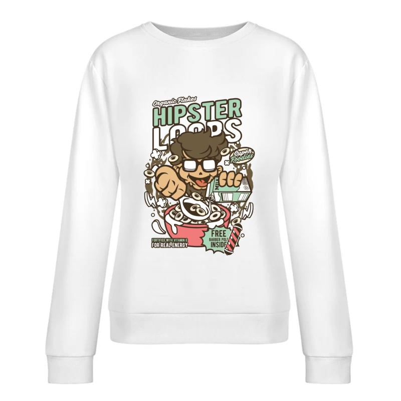 Céréales Hipster Loops amusantes Femme Sweat-shirt à enfiler