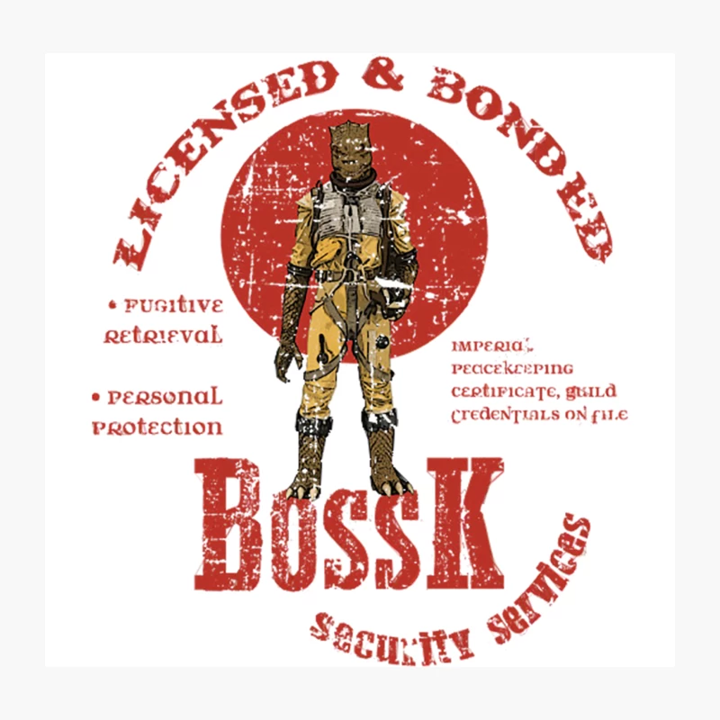 Bossk Security Services distressed Throw Pillow