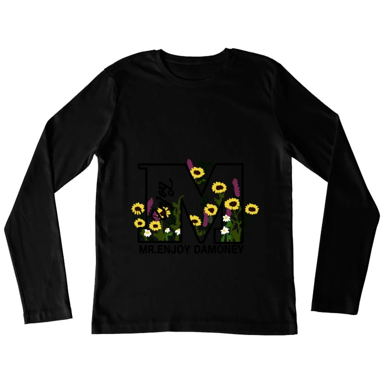 Blumenwiese mit Sonnenblumen Damen Langarm T-Shirt