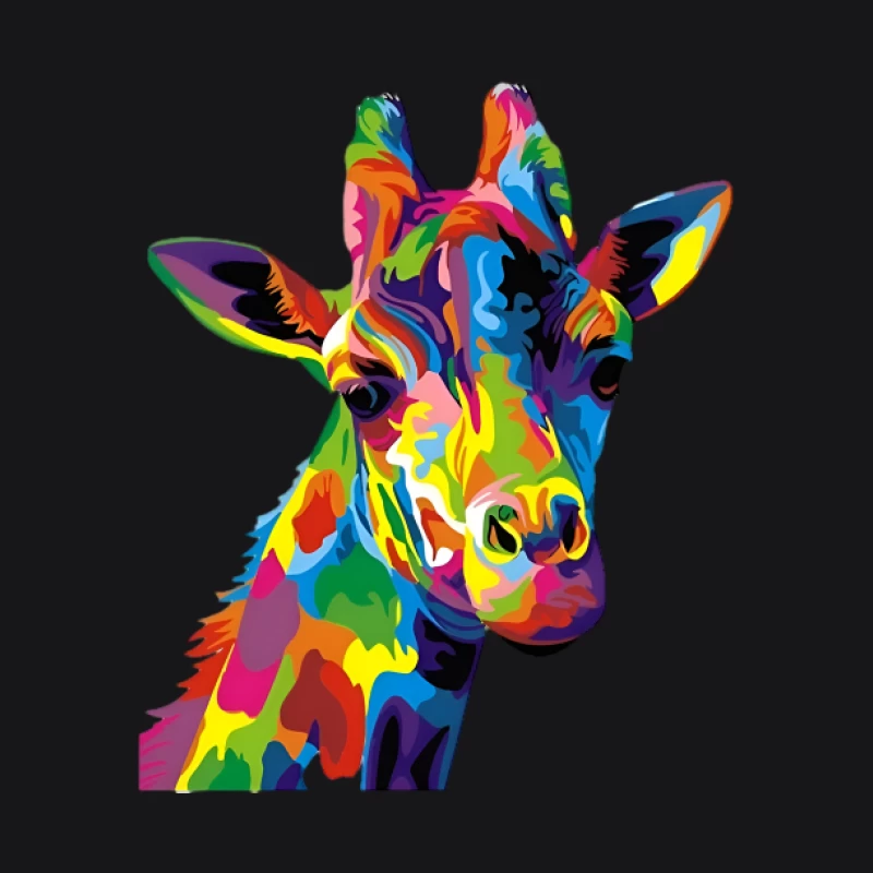 Buntes Giraffen-Porträt Damen Pullover Hoodie