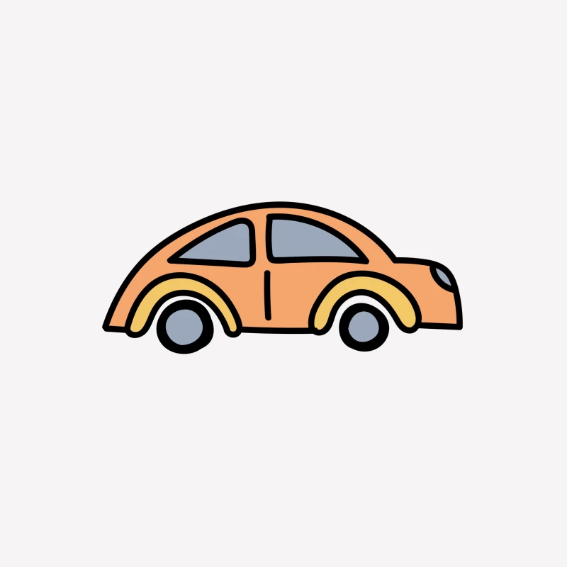 Dessiné à la main voiture orange Femme T-Shirt