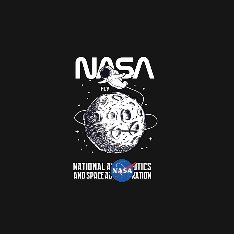NASA-Entwurf mit Astronauten und Mond Herren Langarm T-Shirt