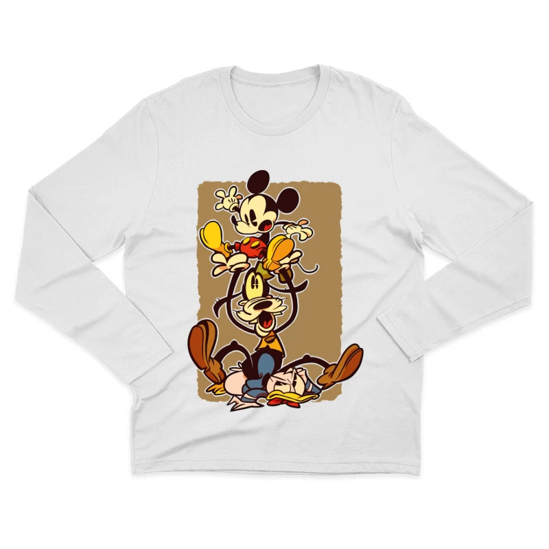 Classic Cartoon Chaos: A Tower of Laughter Male Long Sleeve T-Shirt