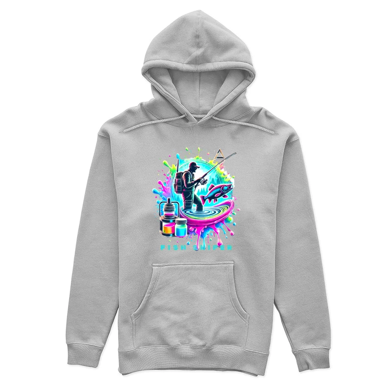 Colorful Fish Sniper: Vaping and Fishing Art Female Pullover Hoodie