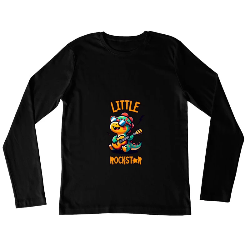 Dinosaur mignon en petit rockstar Femme Manches Longues T-Shirt