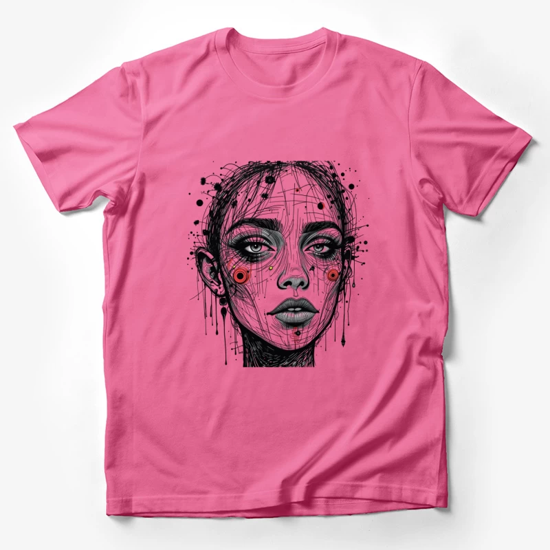 Futuristic Abstract Portrait Illustration Male T-Shirt