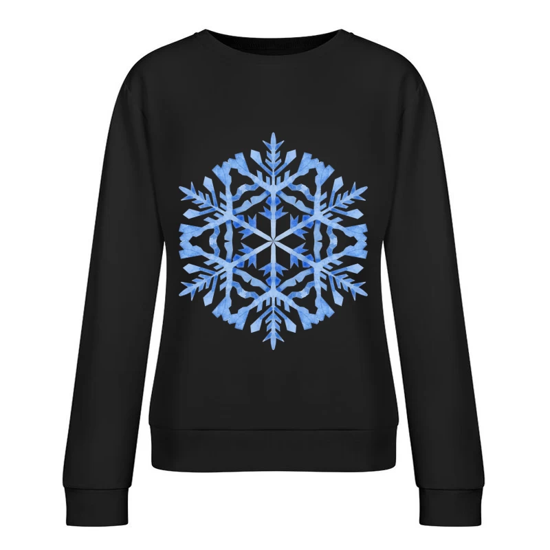 Flocon de neige bleu aquarelle Femme Sweat-shirt à enfiler