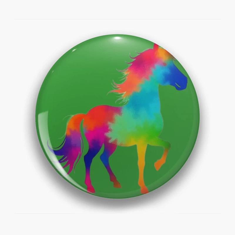 Colorful horse Silhouette Pin