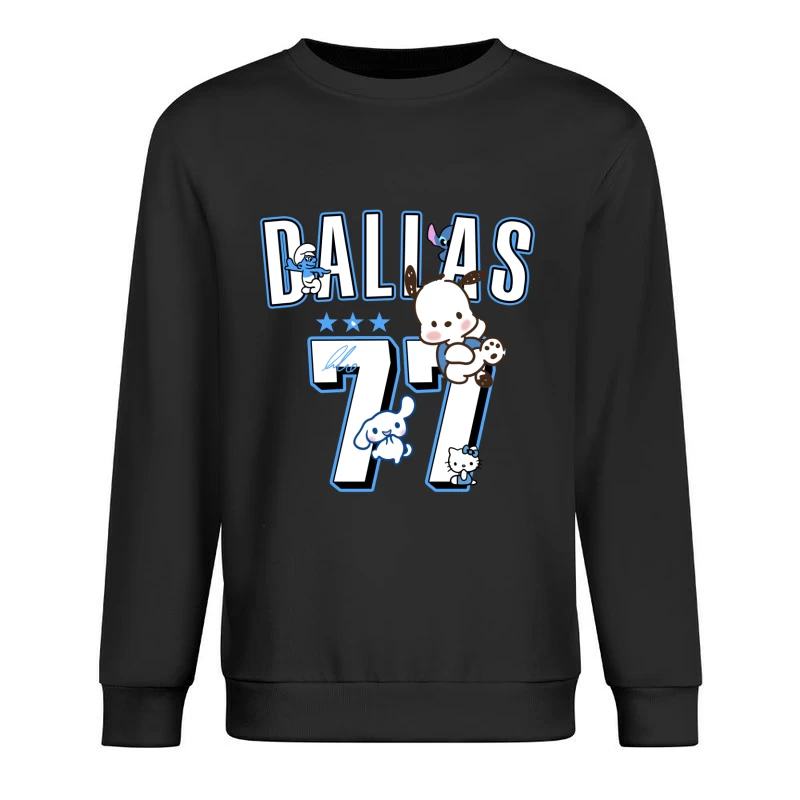 Lustige Zeichentrickfiguren mit Dallas-Thema Herren Pullover Sweatshirt