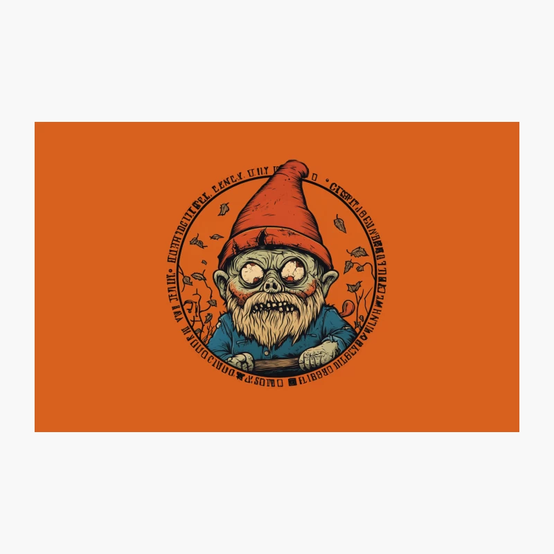 Creepy Halloween Zombie Gnome Circular Illustration Travel Mug