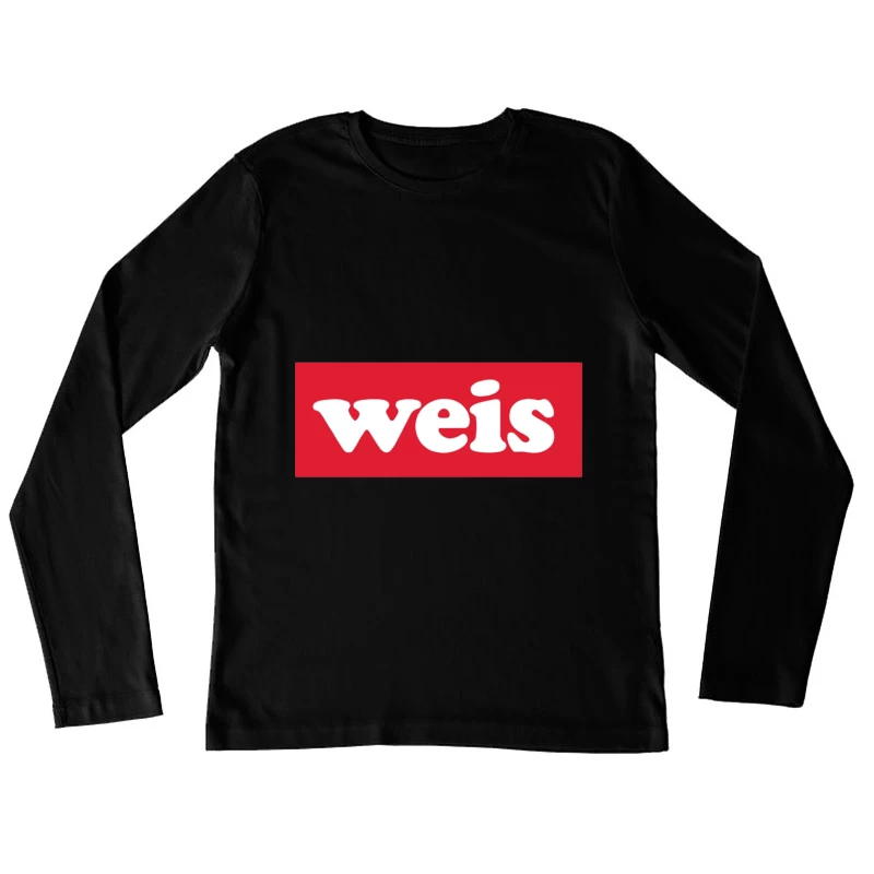 Weis Markets White Logo on Red Background Female Long Sleeve T-Shirt