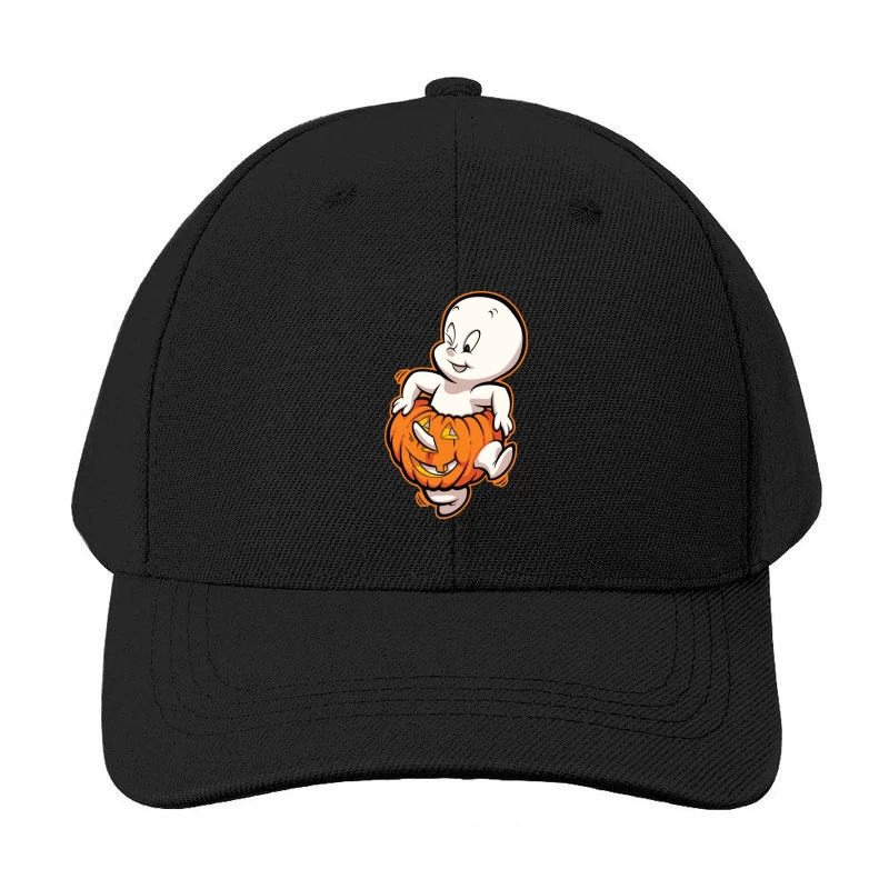 Casper the Friendly Ghost in a Pumpkin Costume Baseball Cap