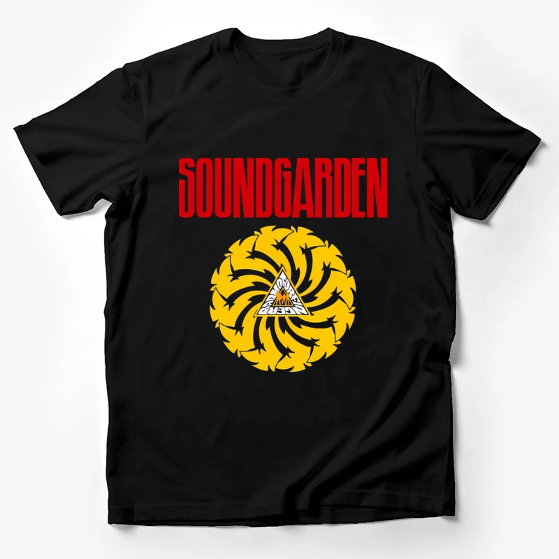 Soundgarden Band Logo with Badmotorfinger Album Symbol Male T-Shirt