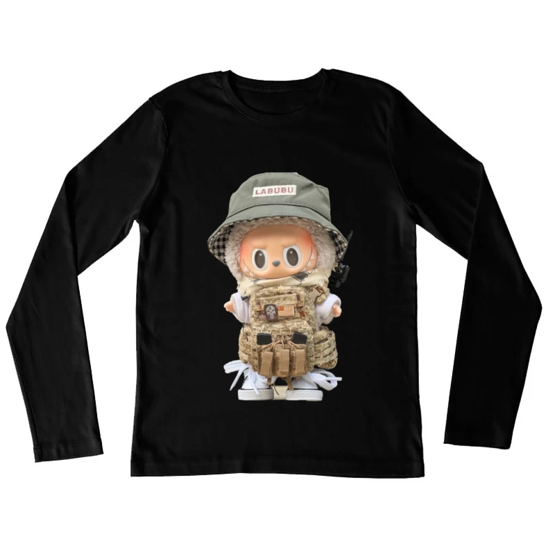 Labubu Figur in taktischer Ausrüstung Damen Langarm T-Shirt