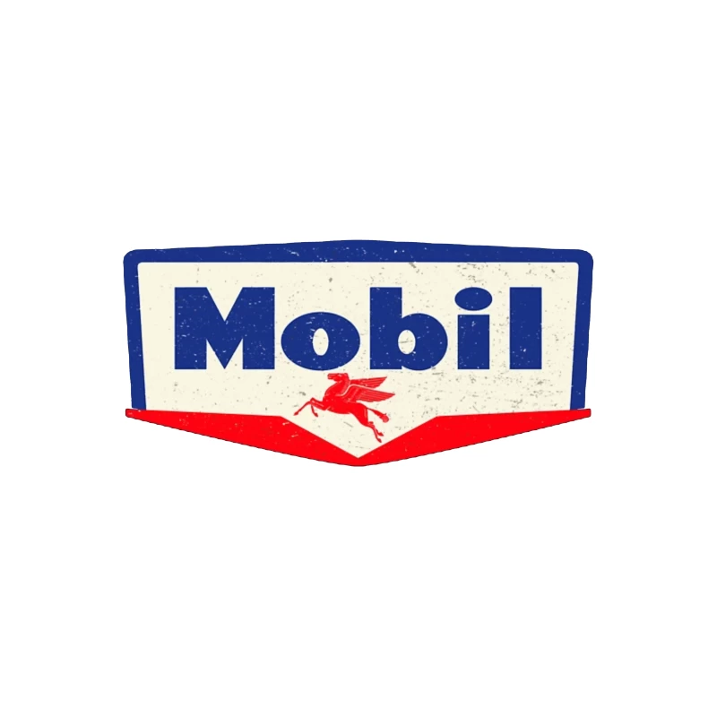 Vintage Mobil Oil Company Logo with Red Pegasus Desk Mat