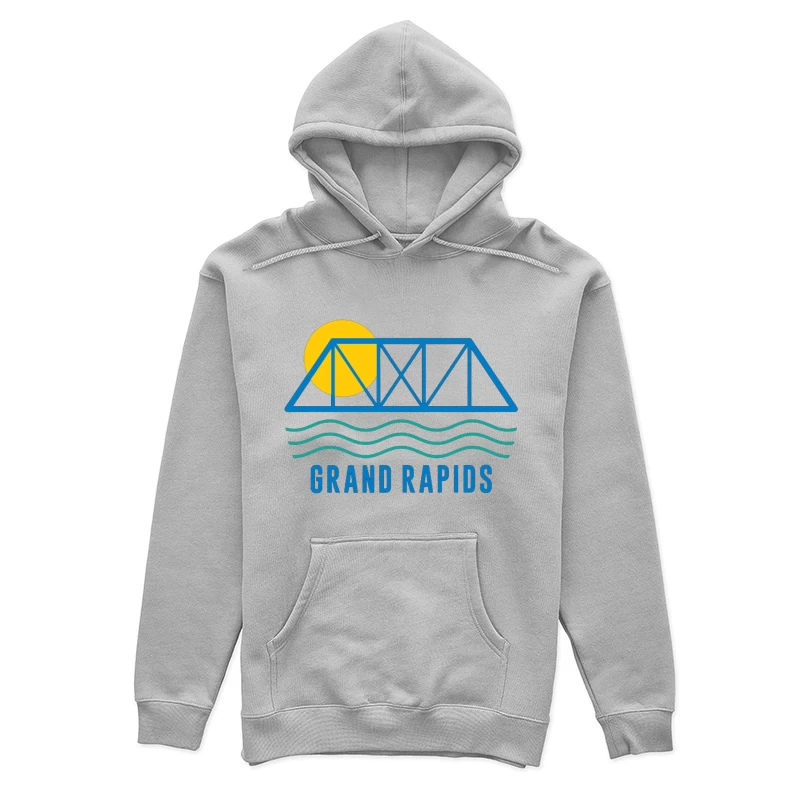 Grand Rapids City Logo with Bridge and Water Design Female Pullover Hoodie